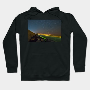 Hampton sea-wall night shot Hoodie